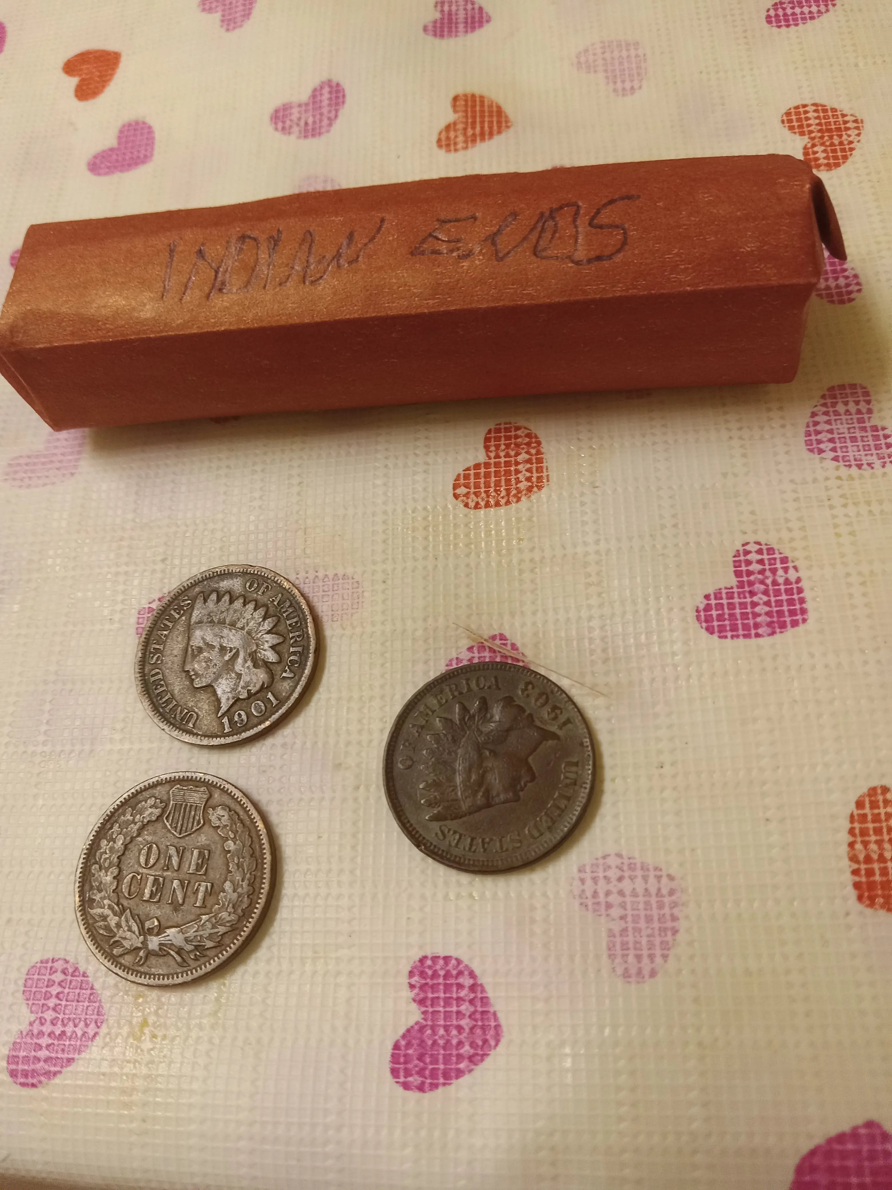 Roll of wheat pennies with Indian ends - Unsearched Coin Roll Al the Penny Guy